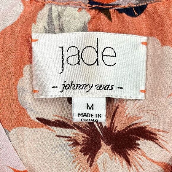 Jade Johnny Was Silk ILeana Sleeveless V-neck Tie Medium - Picture 6 of 7